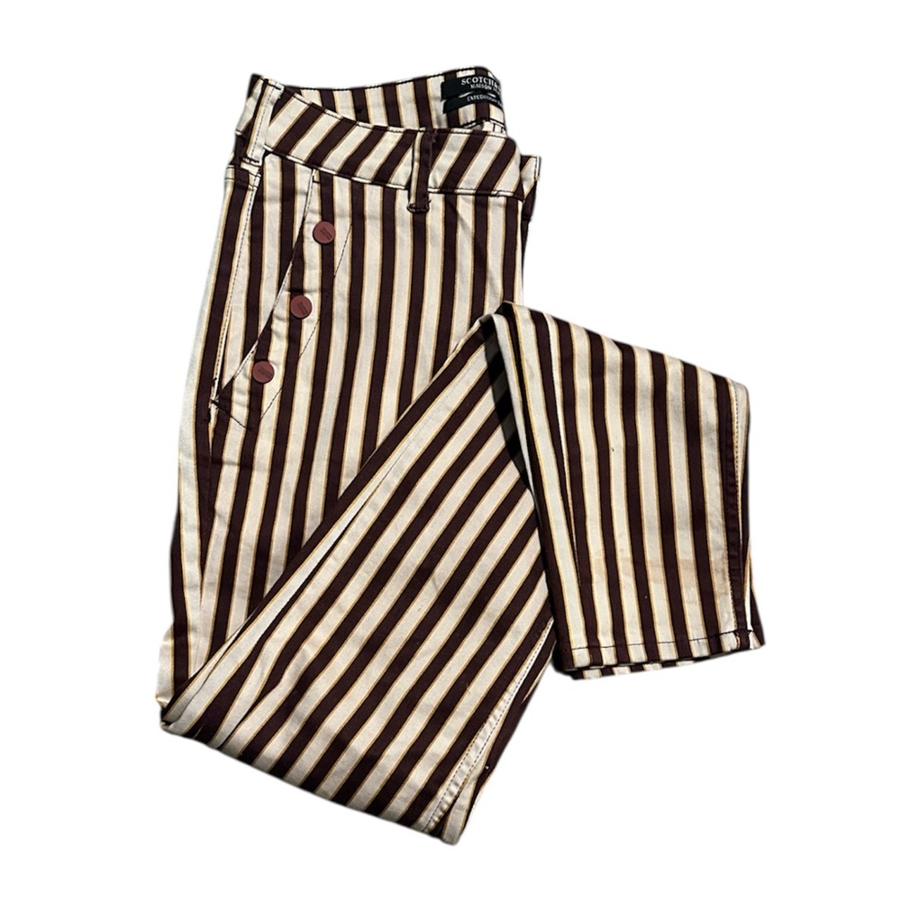 SCOTCH & SODA - Black and White Striped Skinny Jeans